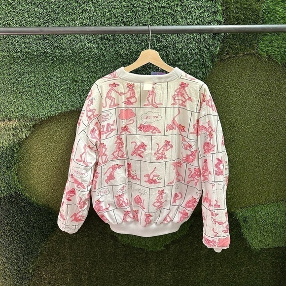 Vintage REVERSIBLE PINK PANTHER Big Print Crewneck Large - Picture 9 of 12